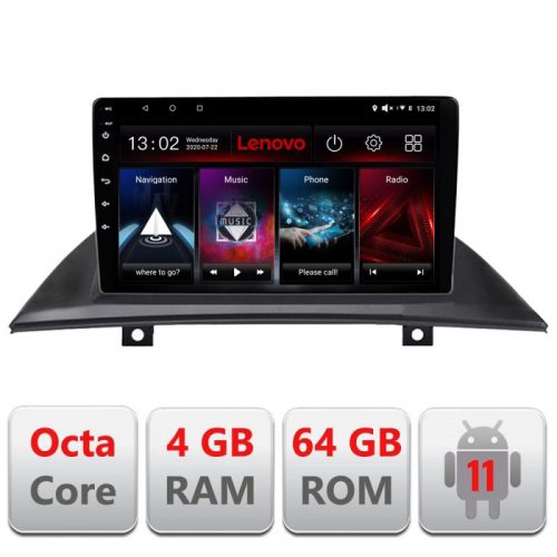 VPX Navigatie dedicata Lenovo BMW X3 2004-2012 L-083 , Octacore Qualcomm, 4Gb RAM, 64Gb Hdd, 4G, Qled, DSP, Carplay, Bluetooth