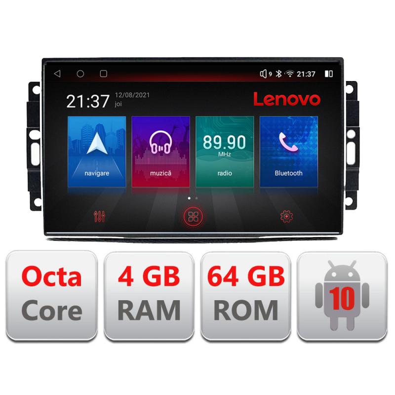 Navigatie dedicata Lenovo Chrysler Jeep E-202, Octacore, 4Gb RAM, 64Gb Memorie, 4G, Qled, 360, DSP, Carplay,Bluetooth