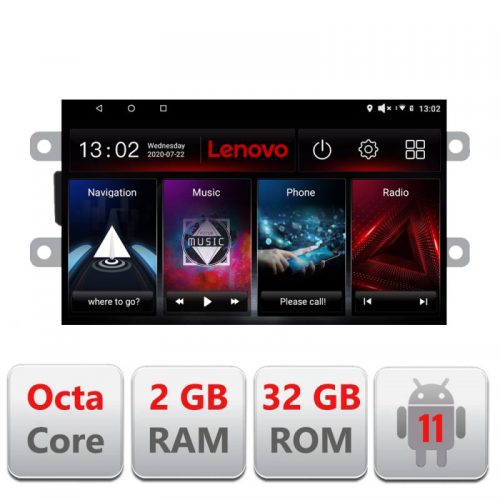 VPX Navigatie dedicata Lenovo Dacia dupa 2012 D-Dacia, Octacore Qualcomm, 2Gb RAM, 32Gb Hdd, 4G, Qled, DSP, Carplay, Bluetooth