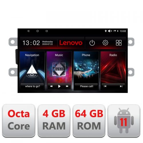 VPX Navigatie dedicata Lenovo Dacia dupa 2012 L-Dacia, Octacore Qualcomm, 4Gb RAM, 64Gb Hdd, 4G, Qled, DSP, Carplay, Bluetooth