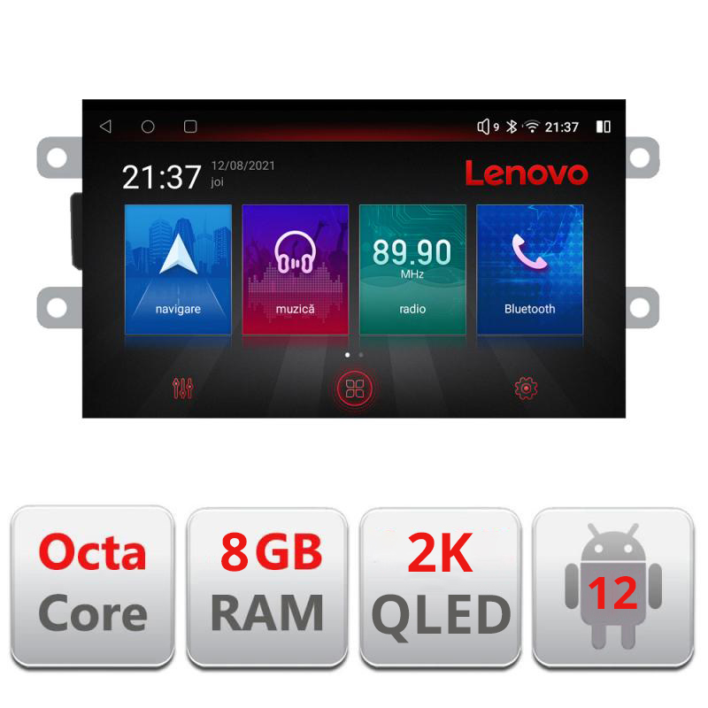 Navigatie dedicata Lenovo Dacia dupa 2012 M-Dacia Octacore, 8 Gb RAM, 128 Gb Hdd, 4G, Qled 2K, DSP, Carplay AA, 360,Bluetooth
