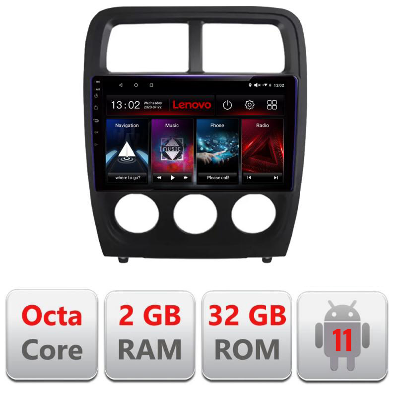 Navigatie dedicata Lenovo Dodge Caliber 2010-2012 D-CALIBER, Octacore Qualcomm, 2Gb RAM, 32Gb Hdd, 4G, Qled, DSP, Carplay, Bluetooth
