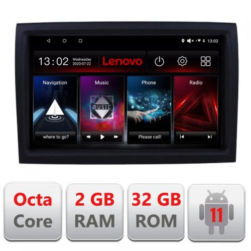VPX Navigatie dedicata Lenovo Fiat Ducato 2006- D-DUCATO, Octacore Qualcomm, 2Gb RAM, 32Gb Hdd, 4G, Qled, DSP, Carplay, Bluetooth