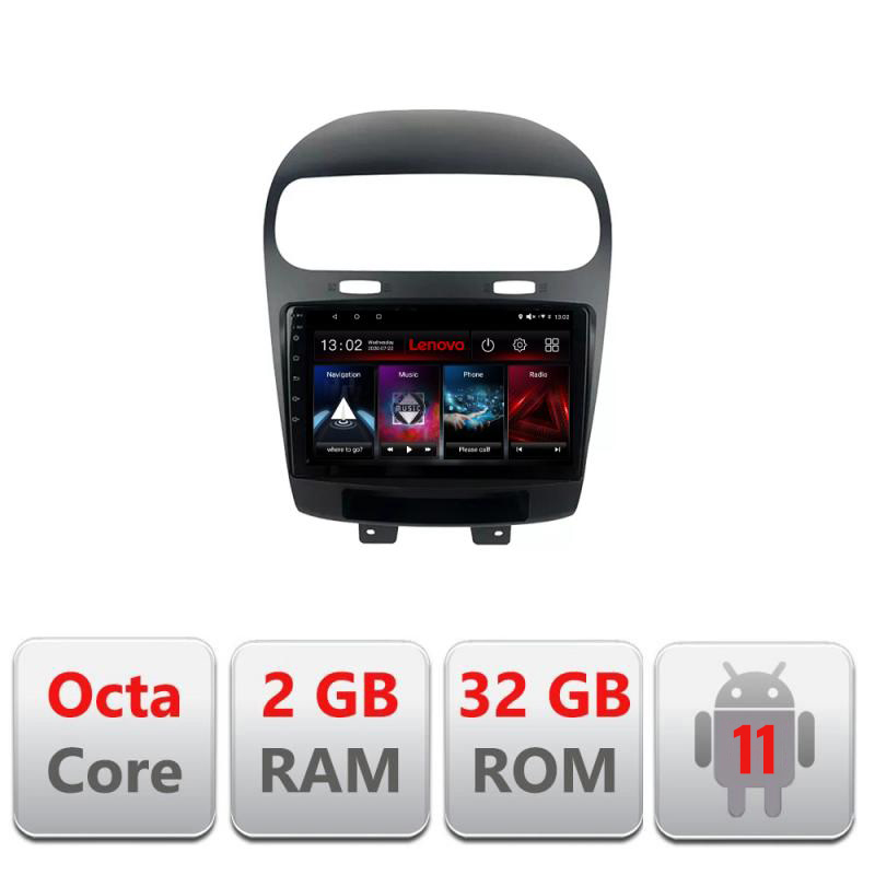 Navigatie dedicata Lenovo Fiat Freemont Dodge Journey 2012-2019, Octacore Qualcomm, 2Gb RAM, 32Gb Hdd, 4G, Qled, DSP, Carplay, Bluetooth