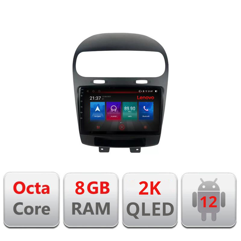 Navigatie dedicata Lenovo Fiat Freemont Dodge Journey 2012-2019 Octacore, 8 Gb RAM, 128 Gb Hdd, 4G, Qled 2K, DSP, Carplay AA, 360,Bluetooth