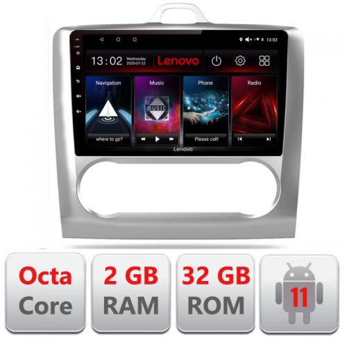 VPX Navigatie dedicata Lenovo Ford Focus 2 Automat D-140-automatic, Octacore Qualcomm, 2Gb RAM, 32Gb Hdd, 4G, Qled, DSP, Carplay, Bluetooth