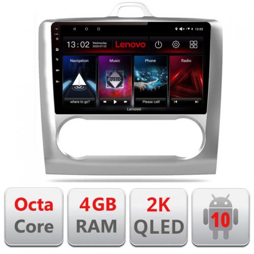 VPX Navigatie dedicata Lenovo Ford Focus 2 Automat L-140-automatic , Octacore, 4Gb RAM, 64Gb Hdd, 4G, QLED 2K, DSP, Carplay, Bluetooth