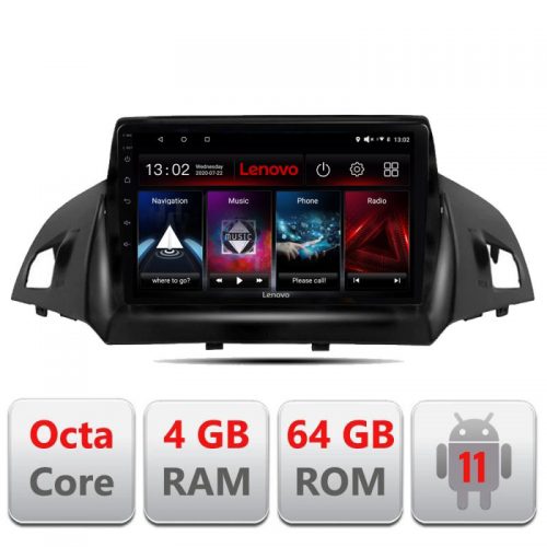 VPX Navigatie dedicata Lenovo Ford Kuga 2013-2017 L-362, Octacore Qualcomm, 4Gb RAM, 64Gb Hdd, 4G, Qled, DSP, Carplay, Bluetooth