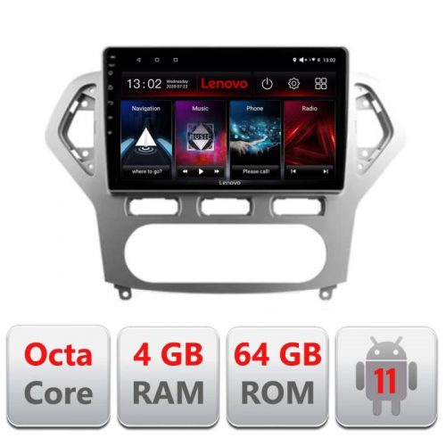 VPX Navigatie dedicata Lenovo Ford Mondeo 2006-2010 L-MONDEO-AC, Octacore Qualcomm, 4Gb RAM, 64Gb Hdd, 4G, Qled, DSP, Carplay, Bluetooth