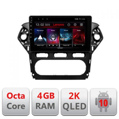 VPX Navigatie dedicata Lenovo Ford Mondeo 2010-2014 L-MONDEO-CLIMA, Octacore, 4Gb RAM, 64Gb Hdd, 4G, QLED 2K, DSP, Carplay, Bluetooth