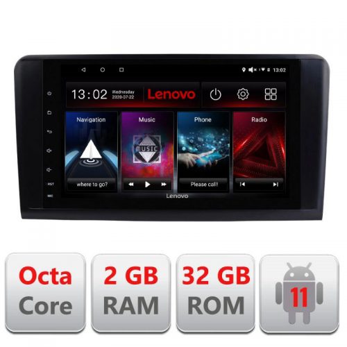 VPX Navigatie dedicata Lenovo Mercedes ML GL D-213, Octacore Qualcomm, 2Gb RAM, 32Gb Hdd, 4G, Qled, DSP, Carplay, Bluetooth