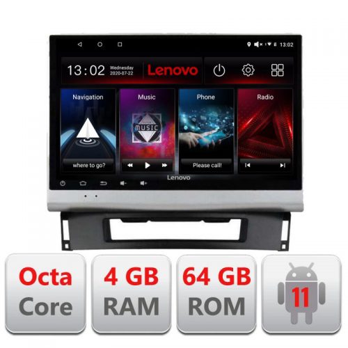 VPX Navigatie dedicata Lenovo Opel Astra J L-072, Octacore Qualcomm, 4Gb RAM, 64Gb Hdd, 4G, Qled, DSP, Carplay, Bluetooth