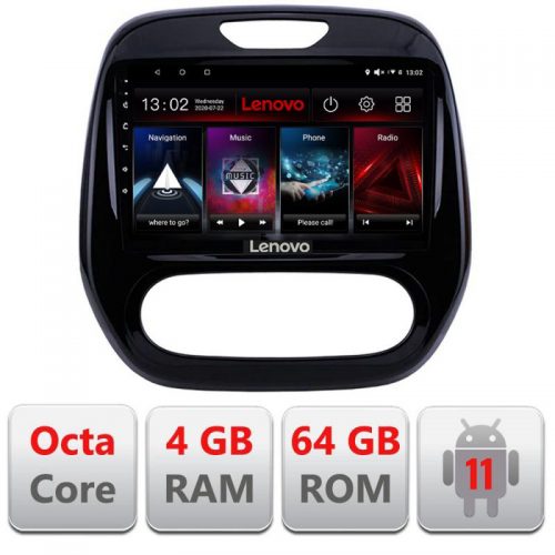 VPX Navigatie dedicata Lenovo Renault Captur L-CAPTUR, Octacore Qualcomm, 4Gb RAM, 64Gb Hdd, 4G, Qled, DSP, Carplay, Bluetooth