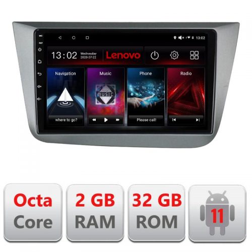 VPX Navigatie dedicata Lenovo Seat Leon 2005-2012 D-leon05, Octacore Qualcomm, 2Gb RAM, 32Gb Hdd, 4G, Qled, DSP, Carplay, Bluetooth