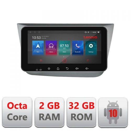 VPX Navigatie dedicata Lenovo Seat Leon 2005-2012 I-leon05 4+64, Ecran QLED 10.33″, Octacore, 4Gb RAM, 64Gb Memorie, 4G, 360, DSP, Carplay,Bluetooth