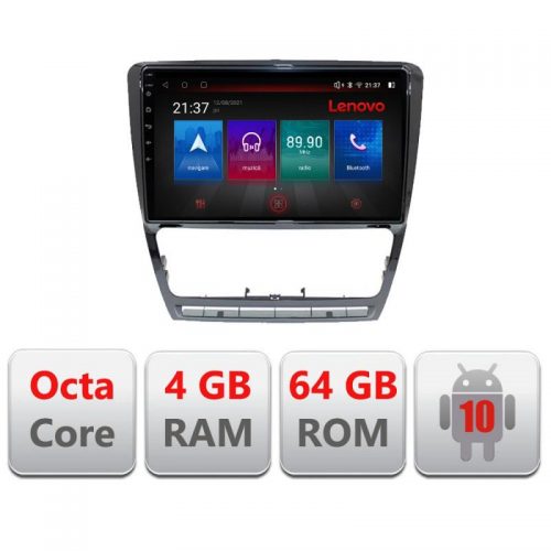 VPX Navigatie dedicata Lenovo Skoda Octavia 2 2005-2013 E-005, Octacore, 4Gb RAM, 64Gb Memorie, 4G, Qled, 360, DSP, Carplay,Bluetooth
