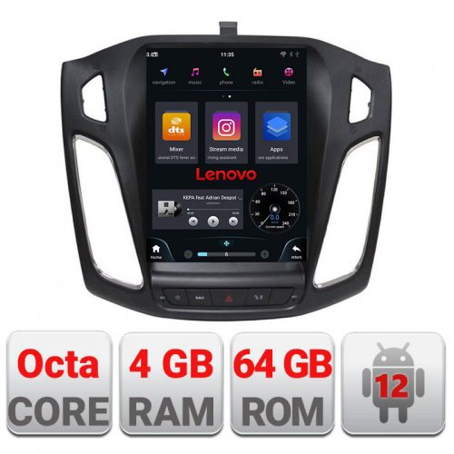 VPX Navigatie dedicata Lenovo tip Tesla Ford Focus 3,Qled 9.7″,Octacore,4Gb RAM,64Gb Hdd,4G,DSP,Carplay,Bluetooth