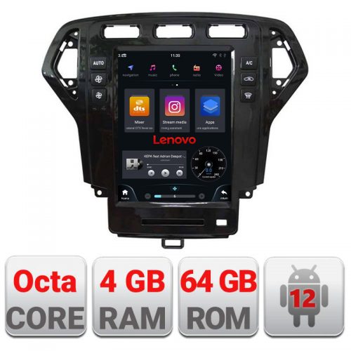VPX Navigatie dedicata Lenovo tip Tesla Ford Mondeo 2007-2010,Qled 9.7″,Octacore,4Gb RAM,64Gb Hdd,4G,DSP,Carplay,Bluetooth