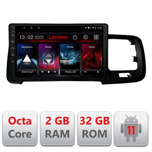 VPX Navigatie dedicata Lenovo Volvo S60 2008-2014 D-s60-08, Octacore Qualcomm, 2Gb RAM, 32Gb Hdd, 4G, Qled, DSP, Carplay, Bluetooth