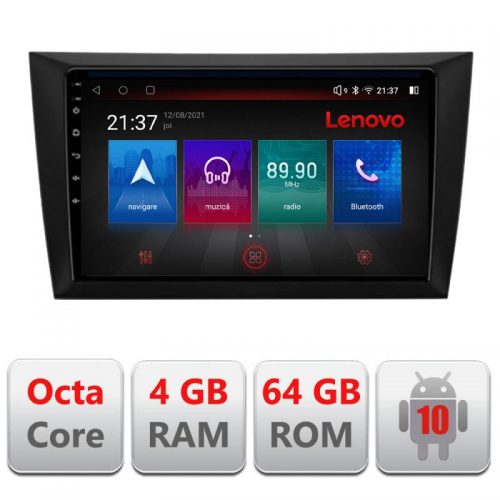 VPX Navigatie dedicata Lenovo VW Golf6 2009-2013 E-GOLF6, Octacore, 4Gb RAM, 64Gb Hdd, 4G, Qled, 360, DSP, Carplay,Bluetooth