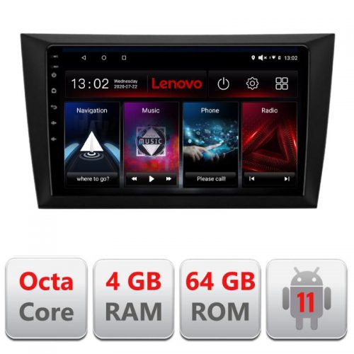 VPX Navigatie dedicata Lenovo VW Golf6 2009-2013 L-GOLF6, Octacore Qualcomm, 4Gb RAM, 64Gb Hdd, 4G, Qled, DSP, Carplay, Bluetooth