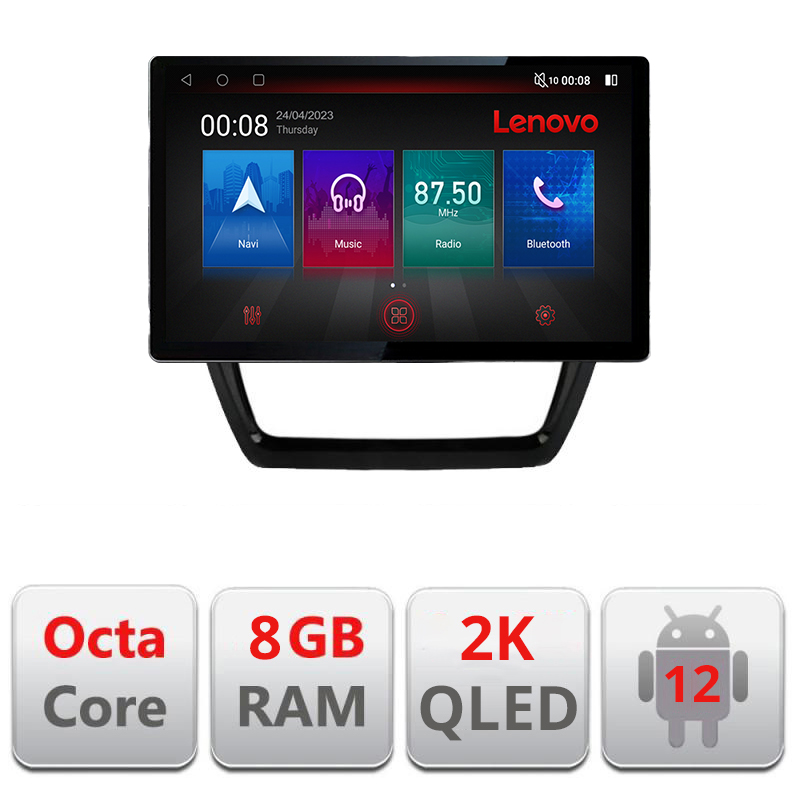 Navigatie dedicata Lenovo VW Jetta 2011-2018 N-JETTN-15, Ecran 2K QLED 13",Octacore,8Gb RAM,128Gb Hdd,4G,360,DSP,Carplay,Bluetooth