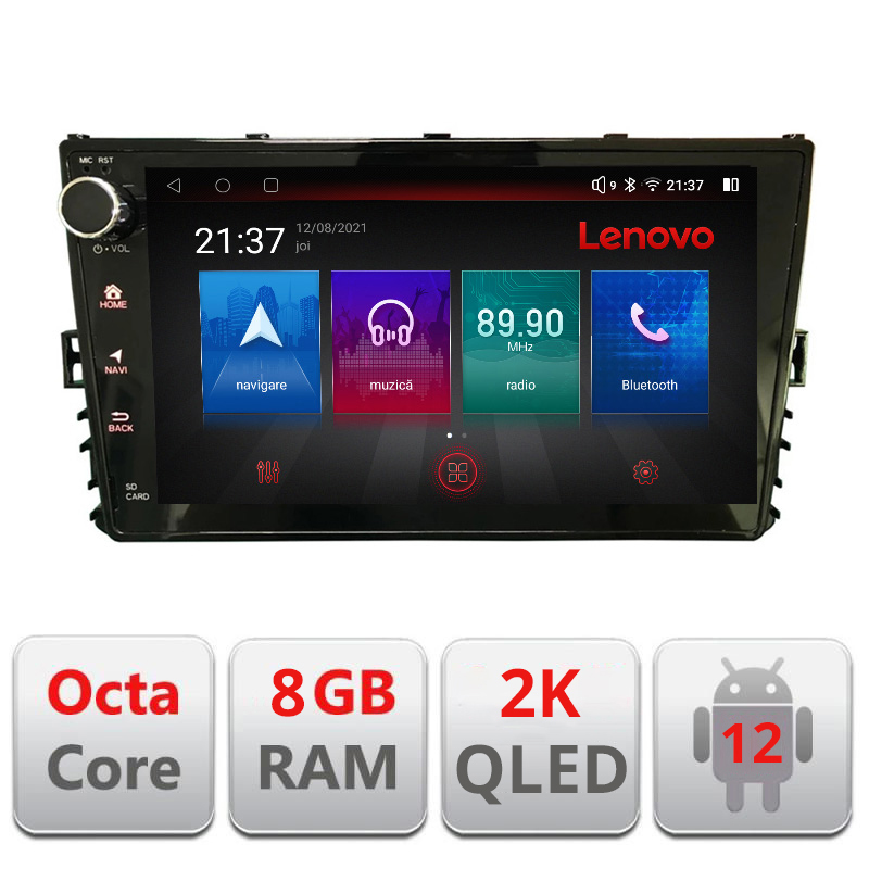 Navigatie dedicata Lenovo VW masini dupa 2018 Octacore, 8 Gb RAM, 128 Gb Hdd, 4G, Qled 2K, DSP, Carplay AA, 360,Bluetooth