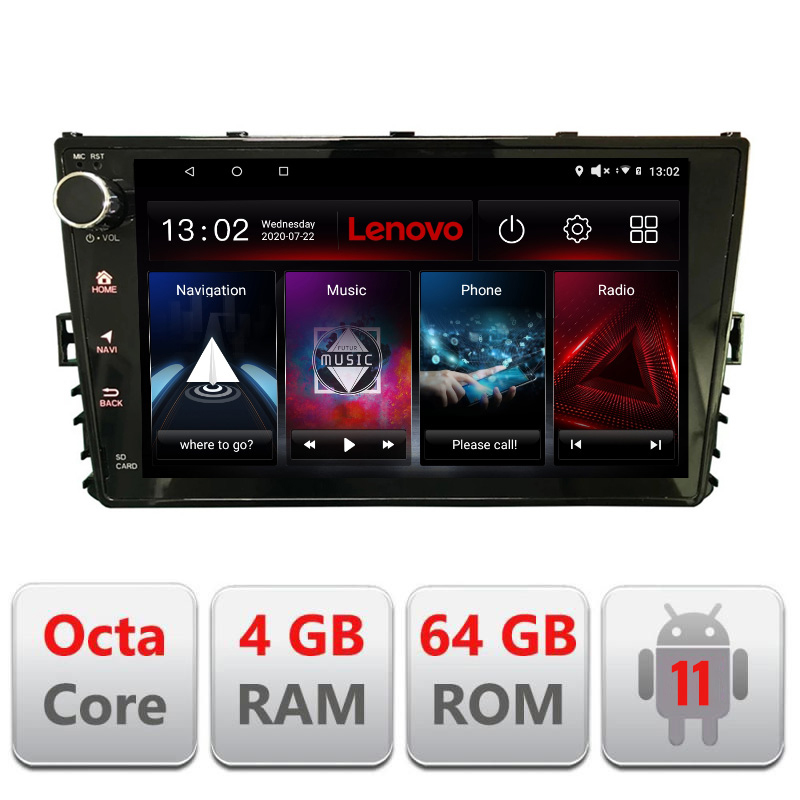 Navigatie dedicata Lenovo VW masini dupa 2018, Octacore Qualcomm, 4Gb RAM, 64Gb Hdd, 4G, Qled, DSP, Carplay, Bluetooth
