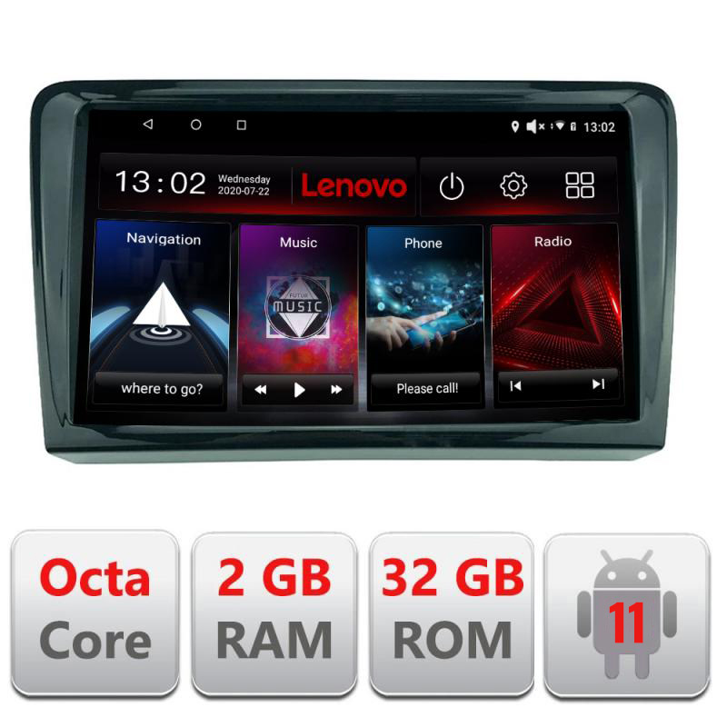 Navigatie dedicata Lenovo VW PQB D-VW, Octacore Qualcomm, 2Gb RAM, 32Gb Hdd, 4G, Qled, DSP, Carplay, Bluetooth