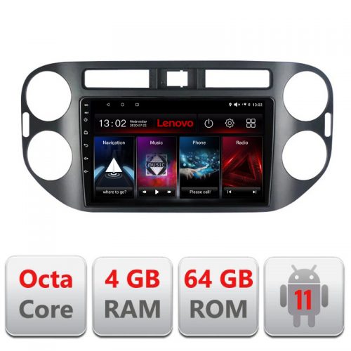 VPX Navigatie dedicata Lenovo VW Tiguan 2009-2015, Octacore Qualcomm, 4Gb RAM, 64Gb Hdd, 4G, Qled, DSP, Carplay, Bluetooth