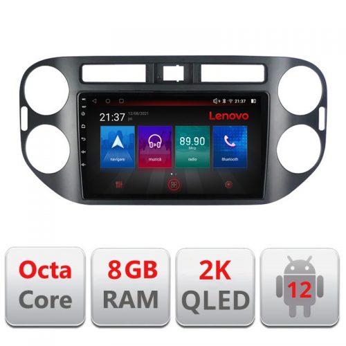 VPX Navigatie dedicata Lenovo VW TIGUAN- Octacore, 8 Gb RAM, 128 Gb Hdd, 4G, Qled 2K, DSP, Carplay AA, 360,Bluetooth