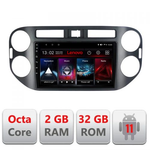 VPX Navigatie dedicata Lenovo VW TIGUAN-, Octacore Qualcomm, 2Gb RAM, 32Gb Hdd, 4G, Qled, DSP, Carplay, Bluetooth
