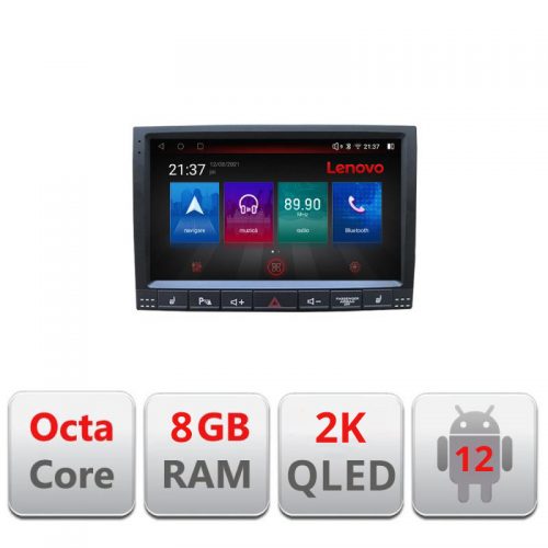 VPX Navigatie dedicata Lenovo VW Touareg 2004-2010 Octacore, 8 Gb RAM, 128 Gb Hdd, 4G, Qled 2K, DSP, Carplay AA, 360,Bluetooth