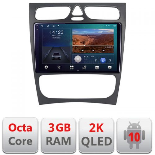 VPX Navigatie dedicata Mercedes C W203 2000-2004 B-clk Android Ecran 2K QLED octa core 3+32 carplay android auto kit-clk+EDT-E309V3-2K