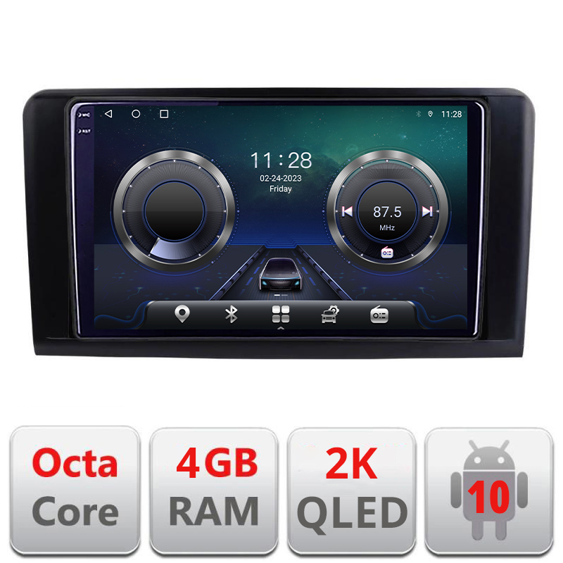 Navigatie dedicata Mercedes ML GL C-213 Android Octa Core Ecran 2K QLED GPS 4G 4+32GB 360 KIT-213+EDT-E409-2K
