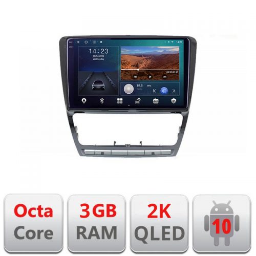 VPX Navigatie dedicata Skoda Octavia 2 2005-2013 B-005 Android Ecran 2K QLED octa core 3+32 carplay android auto KIT-005+EDT-E310V3-2K