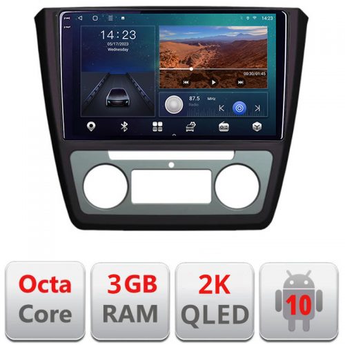 VPX Navigatie dedicata Skoda Yeti 2009-2014 B-YETI Android Ecran 2K QLED octa core 3+32 carplay android auto KIT-YETI+EDT-E309V3-2K
