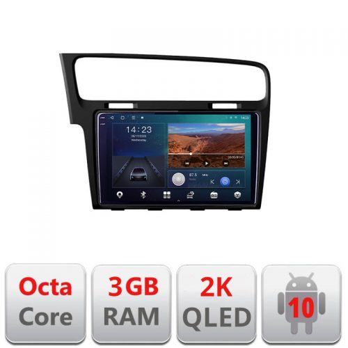 VPX Navigatie dedicata VW Golf 7 B-491 Android Ecran 2K QLED octa core 3+32 carplay android auto KIT-491+EDT-E310V3-2K