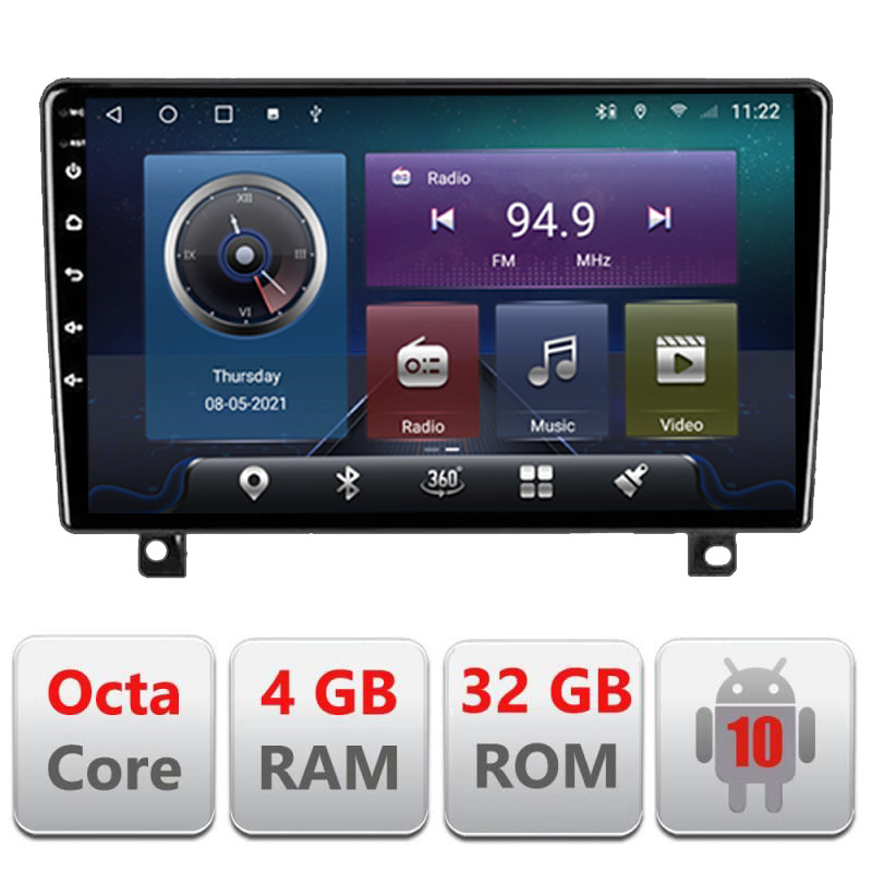 Navigatie dedicata Edonav Opel Astra H 2006-2015 Android radio gps internet,QLED,Octacore,4 Gb RAM,32 Gb Hdd,360,4G,DSP,GPS,Bluetooth